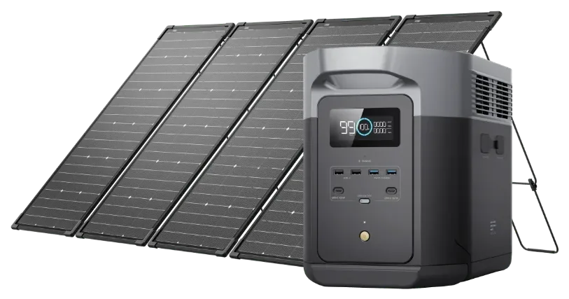 Kit Voltiva Backup: estación EcoFlow DELTA 2 Max y paneles solares plegables